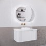 London Matte White Oval LED Shaving Cabinet 870 * 600